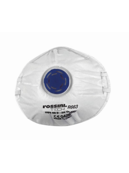Respiratore Rossini Tech Sheltech Per Polveri Fumi E Nebbie Ffp2 Nr D Con Valvola