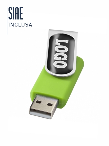 Chiavetta USB economica personalizzata Rotate-Doming 2 GB