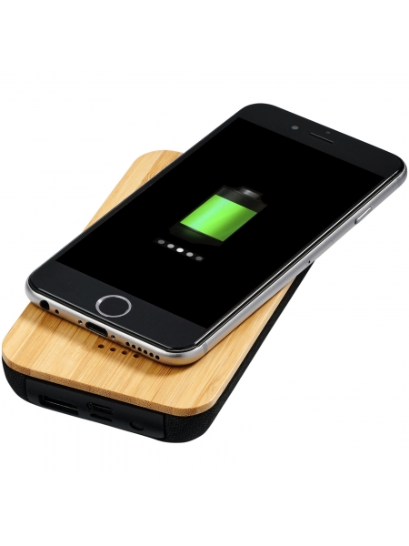 Power bank wireless Future in bambù e tessuto da 6000 mAh