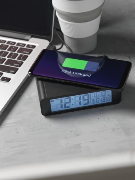 Orologio da tavolo con caricabatterie wireless personalizzato Seconds