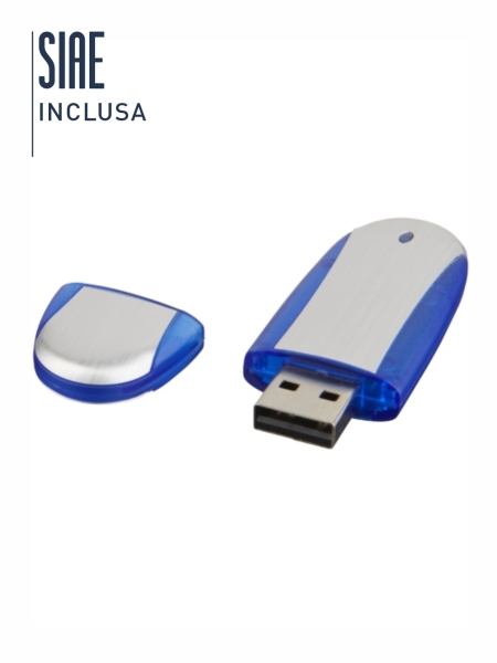 USB penna forma ovale in plastica e alluminio