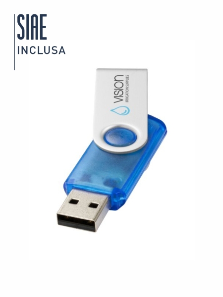 Pennette usb economiche personalizzate girevoli trasparenti