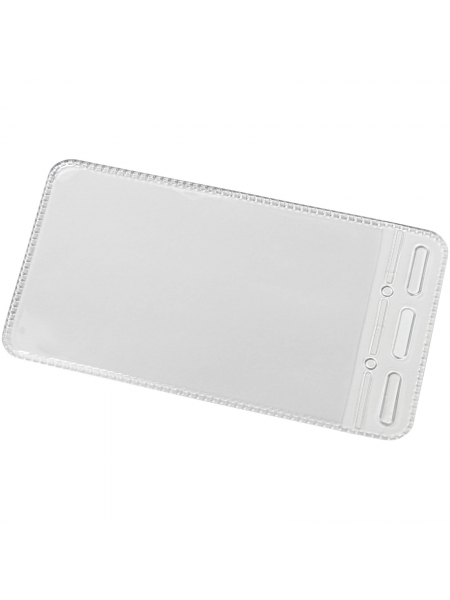 10 Portabadge Da Collo Orizzontali - Impermeabili, 8.6x10 Cm, Con Cordino Blu, Per Ufficio, Scuola, Fiere - Foto 3