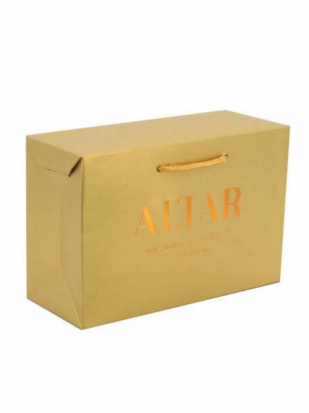 Shopper Box Color Oro 42x12x32 cm - Personalizzate con stampa a caldo