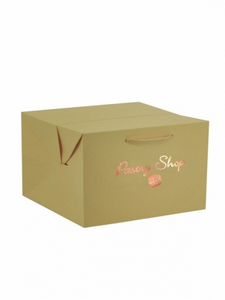 Scatole pasticceria personalizzate con stampa a caldo - Color Oro 33x33x16,5 cm