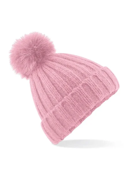 Cappello invernale con pon pon personalizzabile Beechfield Verbier Fur Pop Pom Chunky
