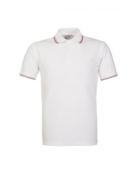 Polo Italia Bianco Tricolore