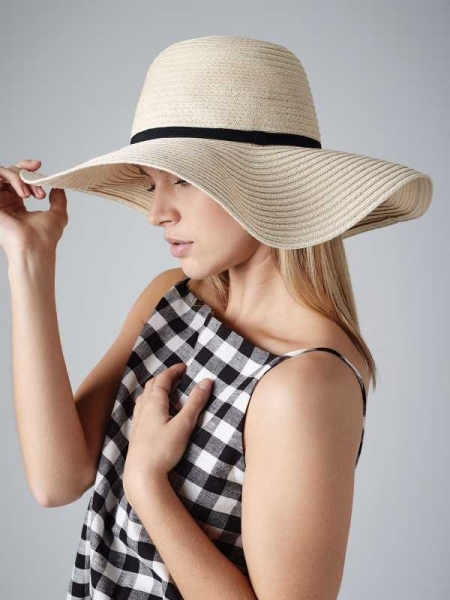Cappello di paglia personalizzato Beechfield Marbella Wide-Brimmed Sun Hat
