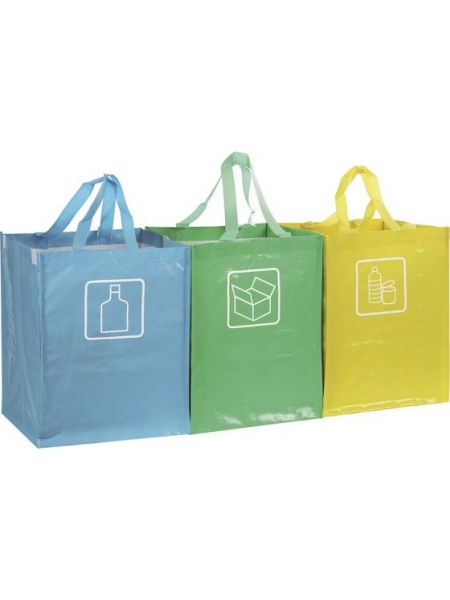 Shopper personalizzate raccolta differenziata in polipropilene 30x37,5x28,5 cm