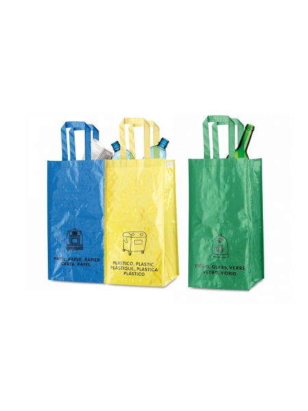 Shopper personalizzate per la differenziata in tnt Lopack 25x45x23 cm