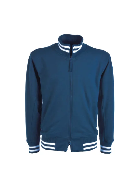 Felpa con zip lunga unisex 280 g/m² in cotone e poliestere Contrast