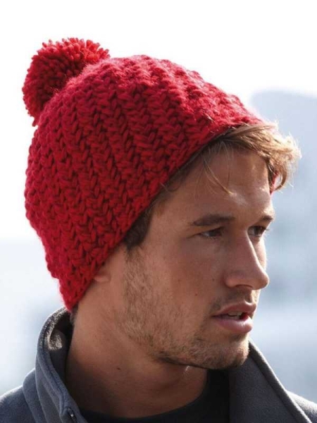 Cappello invernale personalizzato Myrtle Beach Unicoloured Crocheted Cap with Pompon