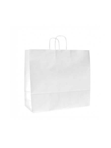 Sacchetti carta kraft bianca con misure di 42x13x37 cm