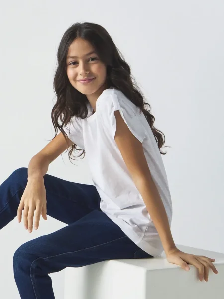 T-Shirt Slub Girls Black Spider