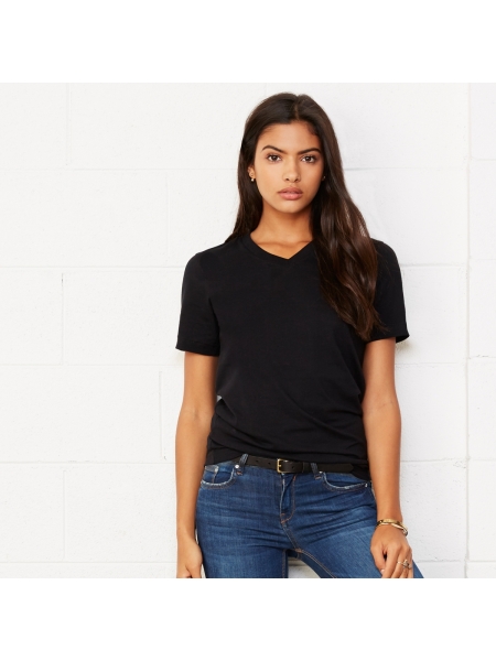 T-Shirt Unisex Jersey Short Sleeve V-Neck Tee Bella+Canvas