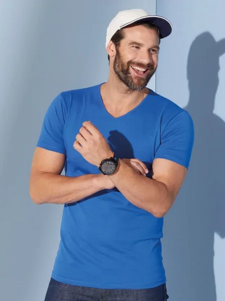 Maglietta da uomo personalizzata James & Nicholson Men's Slim Fit V-T