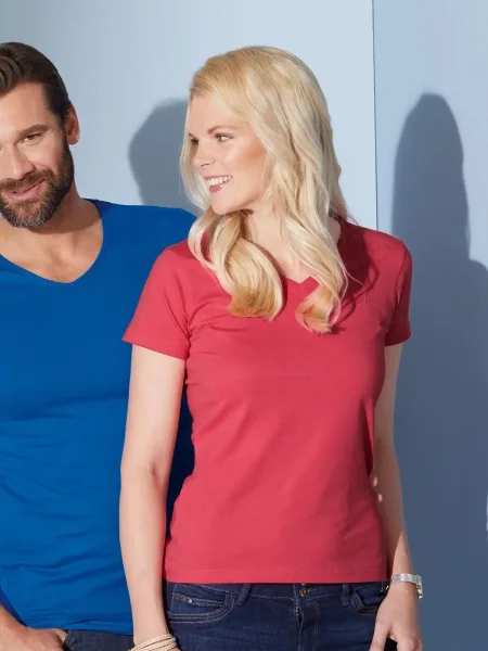 Maglietta da donna personalizzata James & Nicholson Ladies' Slim Fit V-T