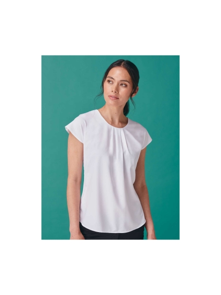 T-Shirt donna personalizzata Henbury Ladies' Pleat Front S/S Blouse