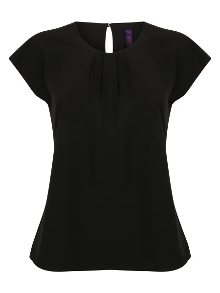 t-shirt-donna-personalizzata-henbury-ladies-pleat-front-s-s-blouse-black-11.webp