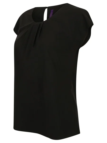t-shirt-donna-personalizzata-henbury-ladies-pleat-front-s-s-blouse-black-12.webp