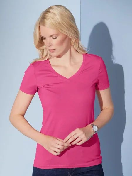 Maglietta da donna personalizzata James & Nicholson Ladies' Stretch V-T