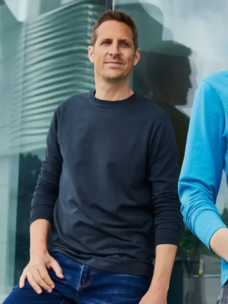 Maglietta da uomo personalizzata James & Nicholson Men's Bio Stretch-Longsleeve Work - Solid