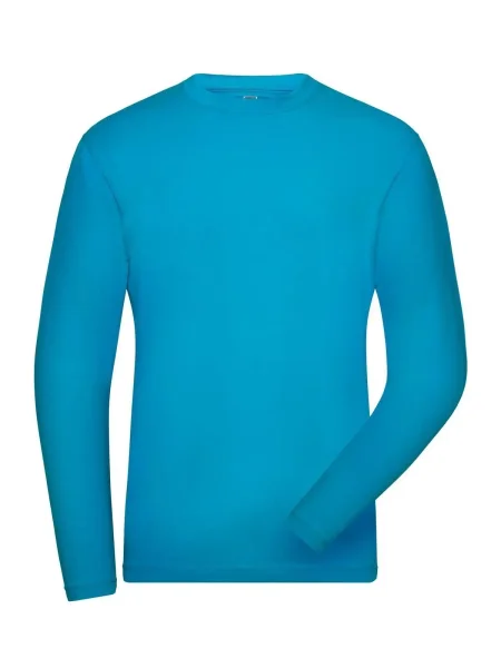 maglietta-da-uomo-personalizzata-james-nicholson-mens-bio-stretch-longsleeve-work-solid-turquoise-10.webp