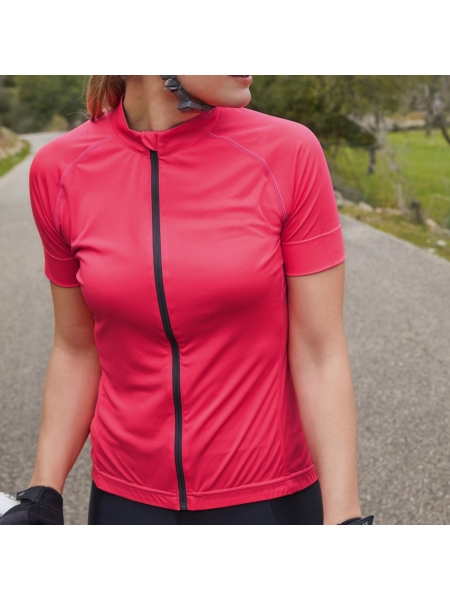 Maglietta ciclismo per donna personalizzata James & Nicholson Ladies' Bike-T Full Zip