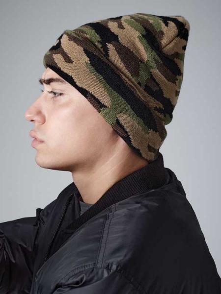 Cappello invernale personalizzato Beechfield Camo Cuffed Beanie