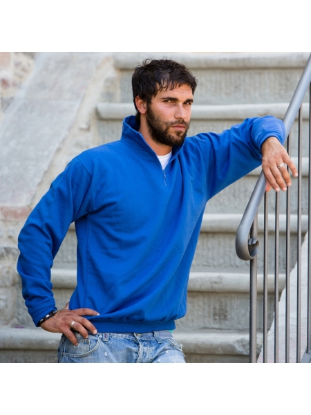 Felpa Zip Neck Sweat Colore Italiano