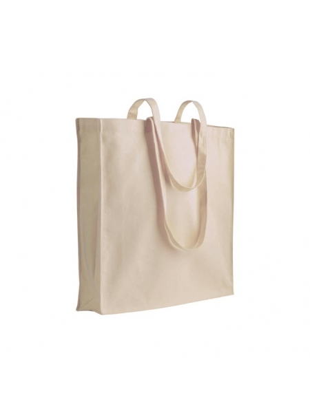 Shopper Borse in cotone manici lunghi e soffietto - 180 gr. - 38x42x8 cm