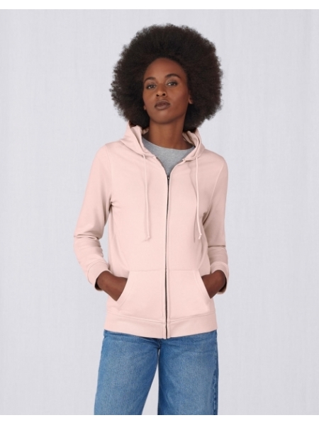 Felpa da donna personalizzata B&C Collection Organic Zipped Hood /women