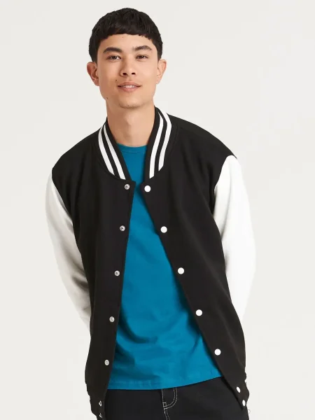 Felpa unisex personalizzata Just Hoods AWDis Varsity Jacket