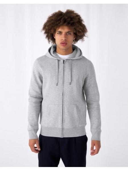 Felpa da uomo personalizzata B&C Collection KING Zipped Hood