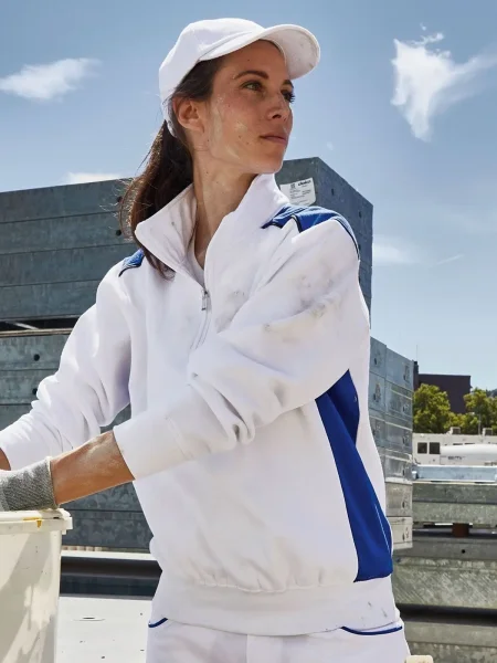 Felpa da lavoro personalizzato James & Nicholson Workwear Half-Zip Sweat - Color