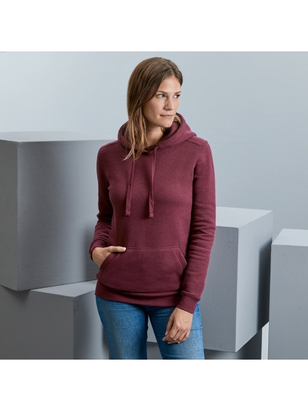 Felpa Ladies´ Authentic Melange Hooded Sweat Russell