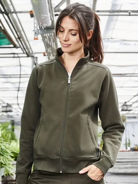 Felpa da lavoro da donna personalizzata James & Nicholson Ladies' Workwear Sweat-Jacket - Solid