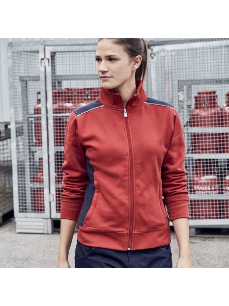 Felpa da lavoro da donna personalizzata James & Nicholson Ladies' Workwear Sweat Jacket - Color