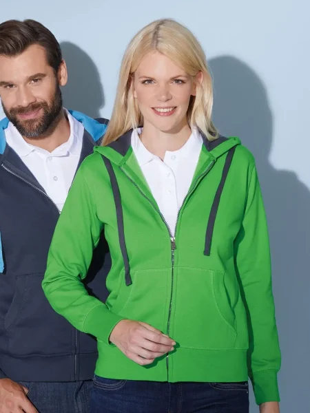 Felpa per donna personalizzata James & Nicholson Ladies' Hooded Jacket