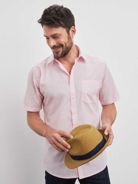 Camicia da uomo personalizzata James & Nicholson Men's Shirt Shortsleeve Poplin