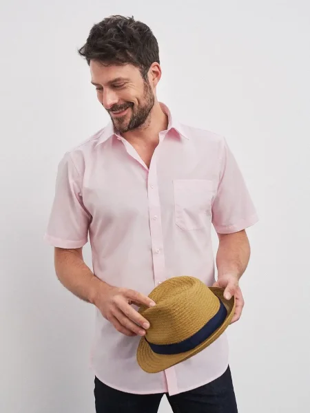 Camicia da uomo personalizzata James & Nicholson Men's Shirt Shortsleeve Poplin