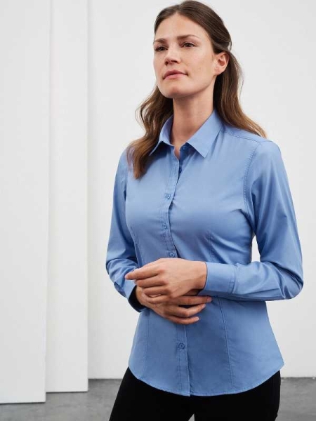 Camicia da donna personalizzata James & Nicholson Ladies' Shirt Longsleeve Poplin