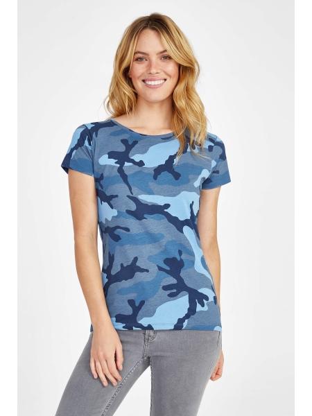 Maglietta da donna personalizzata Sol's Camo Women