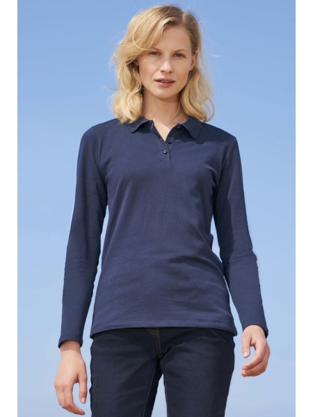 Polo da donna personalizzata Sol's Perfect LSL Women