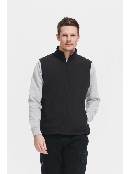 Gilet da uomo in softshell personalizzato Sol's Race BW Men