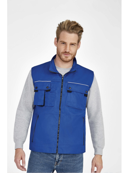 Gilet da lavoro multitasche personalizzato Sol's Zenith Pro