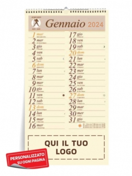 Calendario Olandese Avorio cm. 24x45