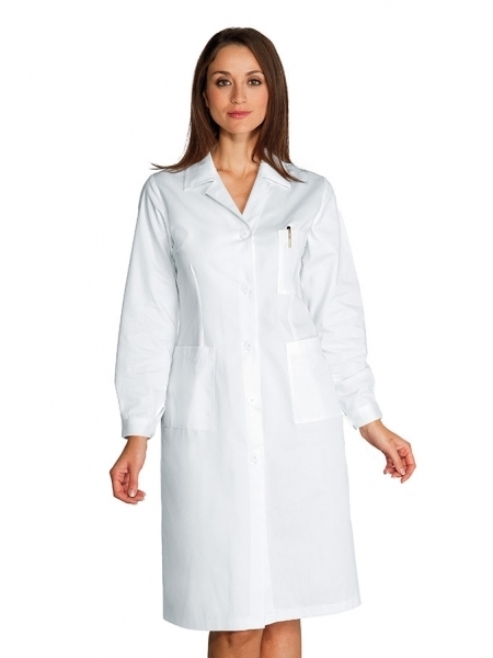 Camice da donna bianco con logo promozionale Isacco Satin Cotton