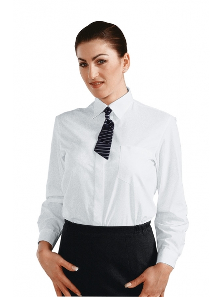 Camicia bianca cameriera manica lunga personalizzata Donna Isacco