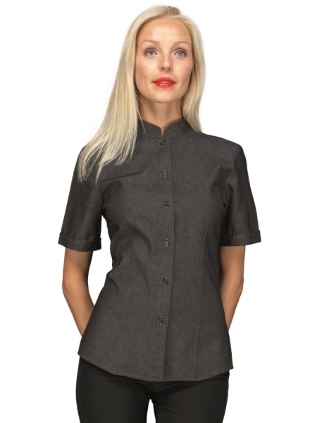 Camicia da lavoro donna manica corta personalizzata Hollywood Stretch Isacco